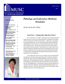Pathology and Laboratory Medicine Newsletter