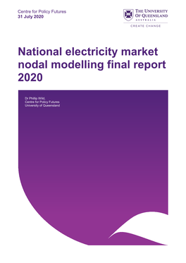 Roadmap to QRET ANEM NEM Nodal Modelling Report Final