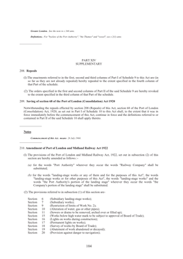 PART XIV SUPPLEMENTARY 208. Repeals