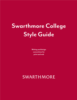 Swarthmore College Style Guide