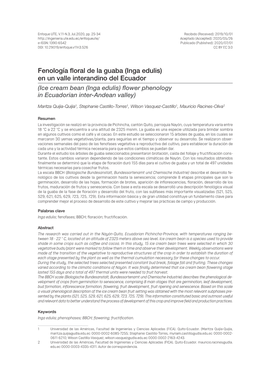 Fenología Floral De La Guaba (Inga Edulis) En Un Valle Interandino Del Ecuador (Ice Cream Bean (Inga Edulis) Flower Phenology in Ecuadorian Inter-Andean Valley)
