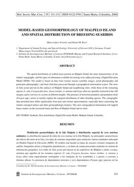 Model-Based Geomorphology of Malpelo Island and Spatial Distribution of Breeding Seabirds