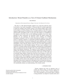 Mount Pinatubo As a Test of Climate Feedback Mechanisms