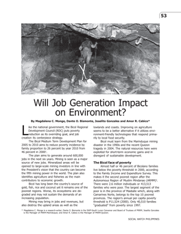 Will Job Generation Impact on Environment? by Magdalena C