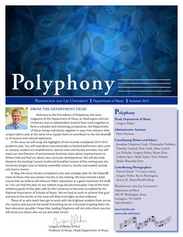 Washington and Lee University Department of Music—Polyphony