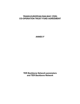Trans-European Railway (Ter) Co-Operation Trust Fund Agreement