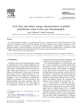 A Cid–Base and Surface Energy Characterization of Grafted