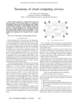 Taxonomy of Cloud Computing Services