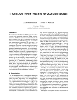 Μtune: Auto-Tuned Threading for OLDI Microservices