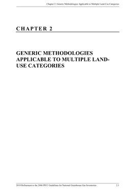 Generic Methodologies Applicable to Multiple Land-Use Categories