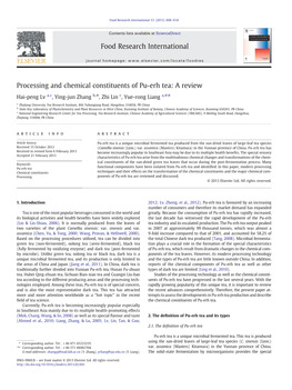 Processing and Chemical Constituents of Pu-Erh Tea: a Review