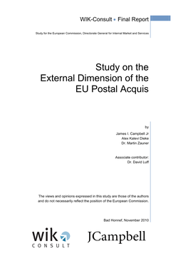 Study on the External Dimension of the EU Postal Acquis