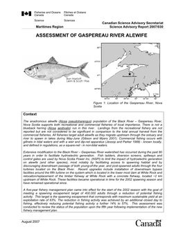 Assessment of Gaspereau River Alewife