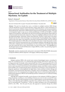 Monoclonal Antibodies for the Treatment of Multiple Myeloma: an Update