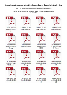 Councillor Submissions to the Lincolnshire County Council Electoral Review