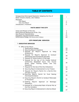 Table of Contents