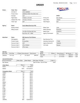 Product Desc: Estimate: 0001 AMERICA FIRST POLICIES