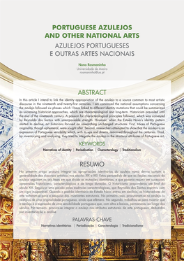 Portuguese Azulejos and Other National Arts Azulejos Portugueses E Outras Artes Nacionais