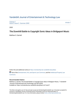 The Downhill Battle to Copyright Sonic Ideas in Bridgeport Music