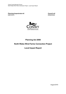 Planning Act 2008 North Wales Wind Farms Connection Project Local