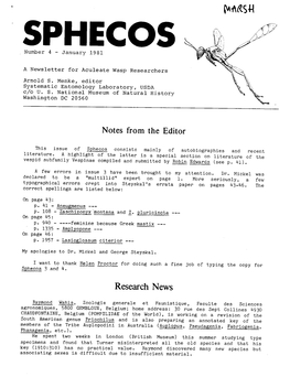 Sphecos: a Forum for Aculeate Wasp Researchers