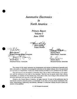 Automotive Electronics in North America