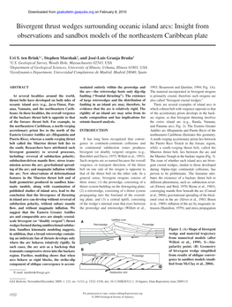 Bivergent Thrust Wedges Surrounding Oceanic Island Arcs: Insight from Observations and Sandbox Models of the Northeastern Caribbean Plate