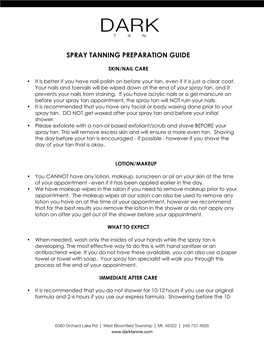 Spray Tanning Preparation Guide