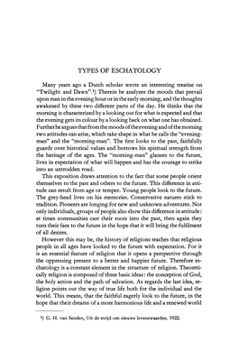 Types of Eschatology