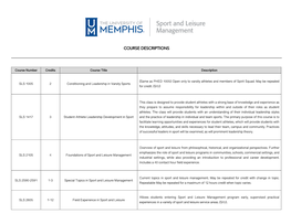 Course Descriptions