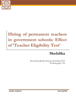 Teacher Eligibility Test’