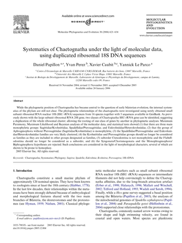 Systematics of Chaetognatha Under the Light of Molecular Data, Using Duplicated Ribosomal 18S DNA Sequences