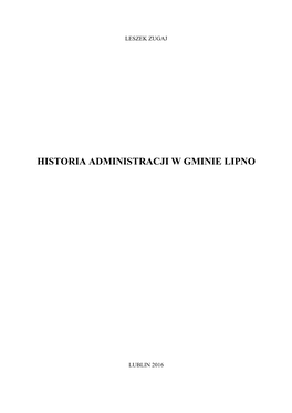 Historia Administracji W Gminie Lipno