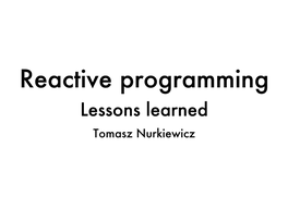 Reactive Programming