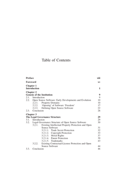 Table of Contents