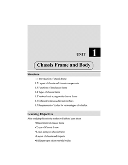 Chassis Frame and Body