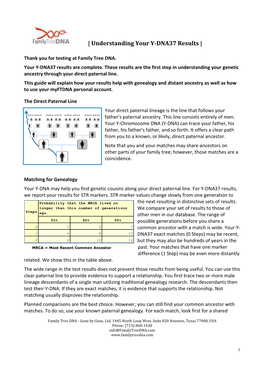 Thank You for Testing at Family Tree DNA