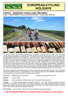Burgundy Guided Cycling