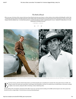 Fifty Years of Bond, James Bond: the Greatest Film Franchise’S Biggest Birthday | Vanity Fair