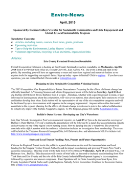 Enviro-News April, 2015