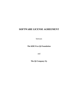 Software License Agreement