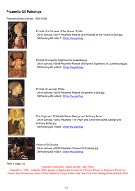 Pisanello Oil Paintings