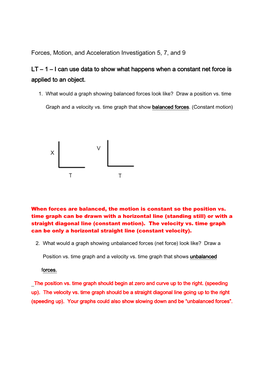 Forces and Acceleration Review