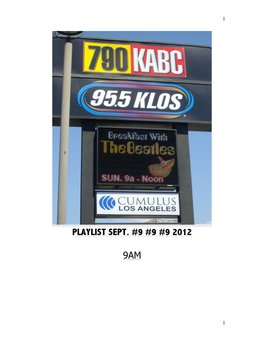 KLOS Sept. 9Th 2012