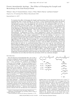 Potent Anandamide Analogs: the Effect of Changing the Length and Branching of the End Pentyl Chain