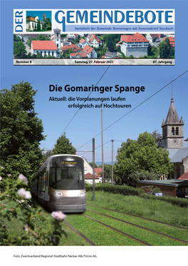 Die Gomaringer Spange Aktuell: Die Vorplanungen Laufen Erfolgreich Auf Hochtouren