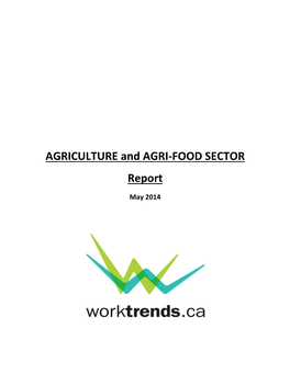 AGRICULTURE and AGRI-FOOD SECTOR Report