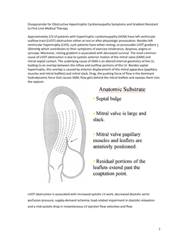 Disopyramide for Obstructive Hypertrophic Cardiomyopathy Symptoms and Gradient Resistant to First-Line Medical Therapy Approxima