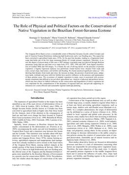The Role of Physical and Political Factors on the Conservation of Native Vegetation in the Brazilian Forest-Savanna Ecotone