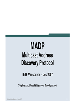 Multicast Address Discovery Protocol